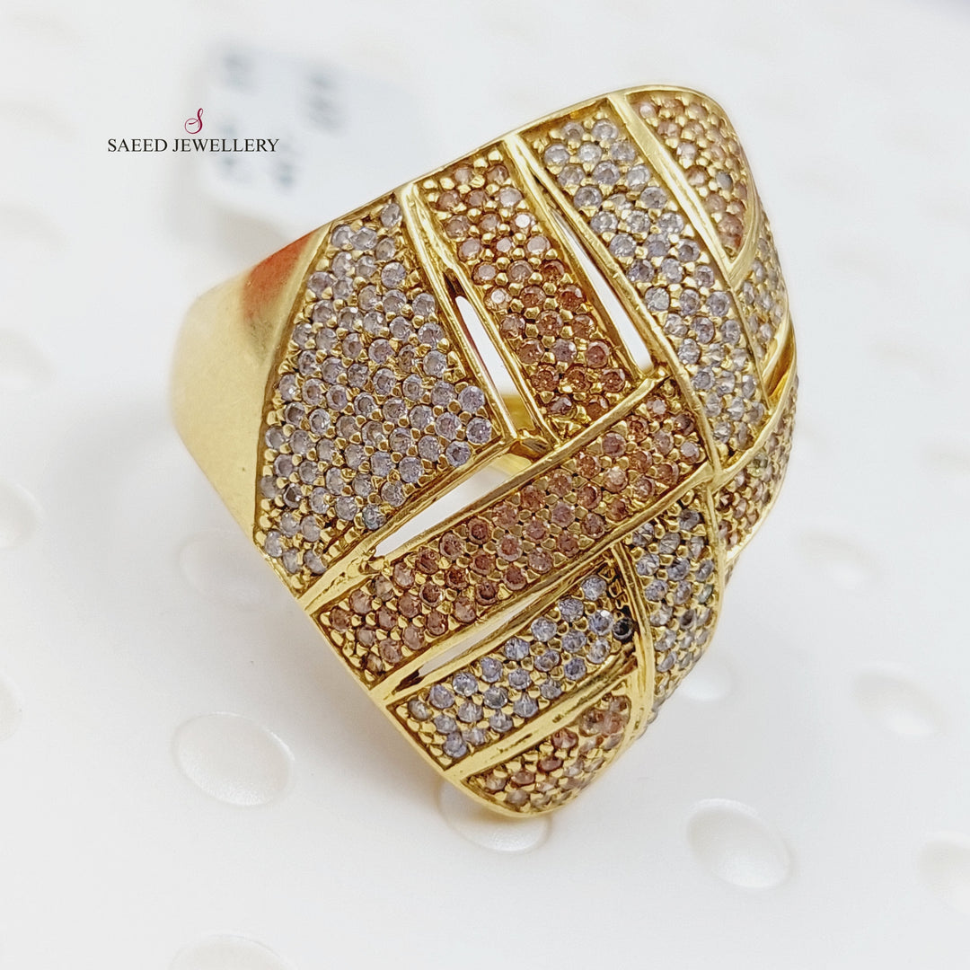 18K Gold Fancy Zirconia Ring by Saeed Jewelry - Image 6