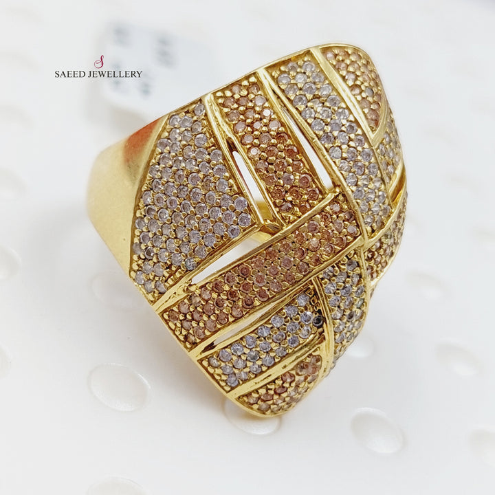 18K Gold Fancy Zirconia Ring by Saeed Jewelry - Image 5