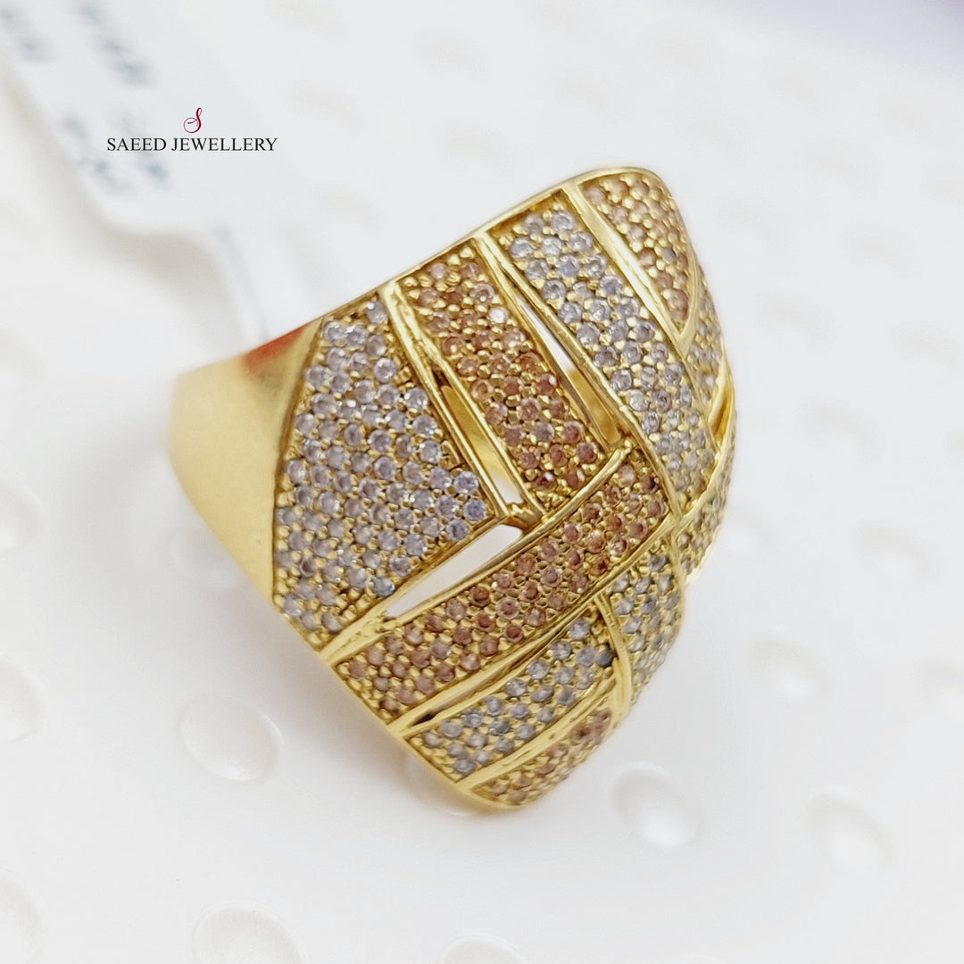 18K Gold Fancy Zirconia Ring by Saeed Jewelry - Image 1