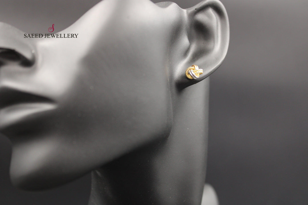 18K Gold Fancy screw Earrings by Saeed Jewelry - Image 4