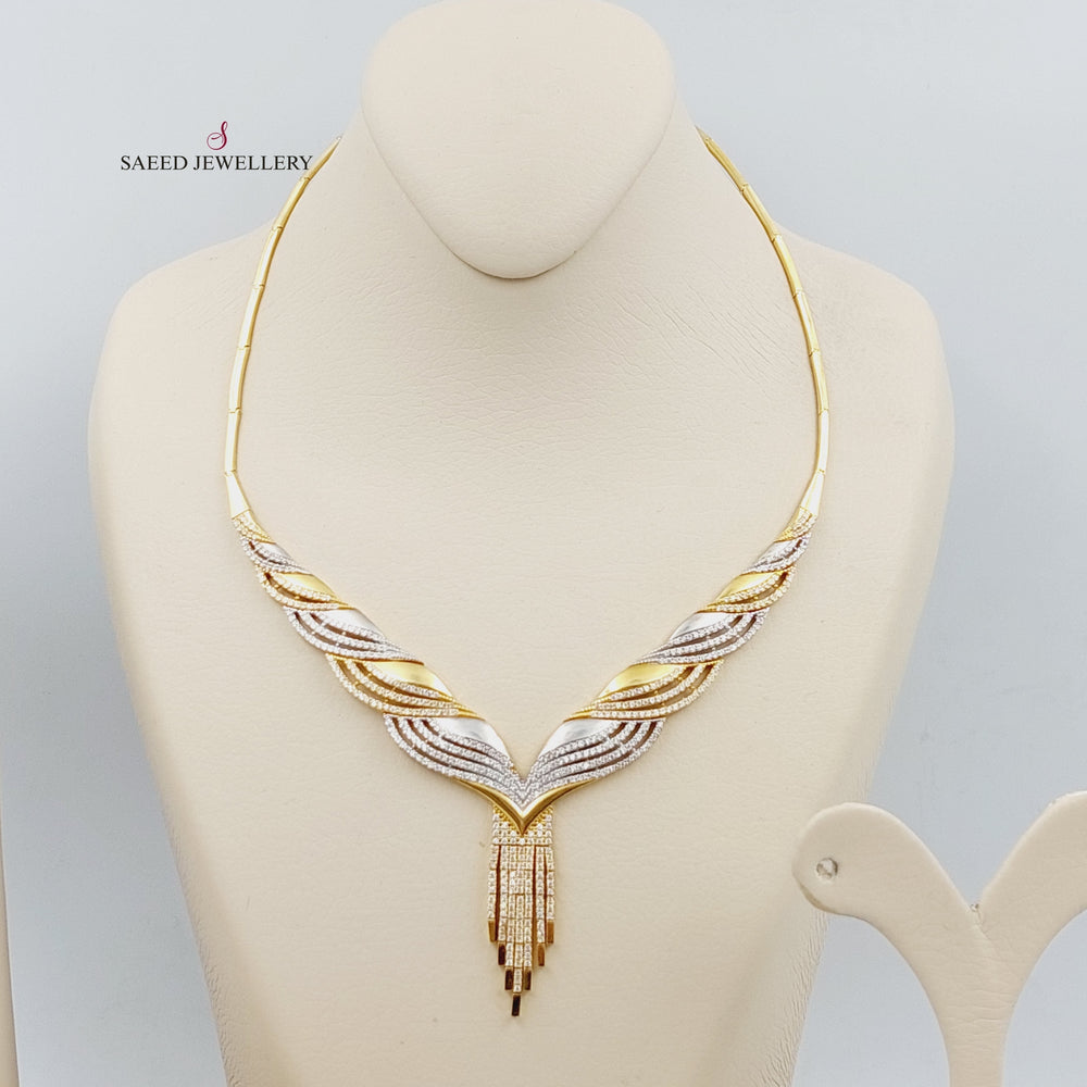 18K Gold Three Pieces Zircoined Set by Saeed Jewelry - Image 2