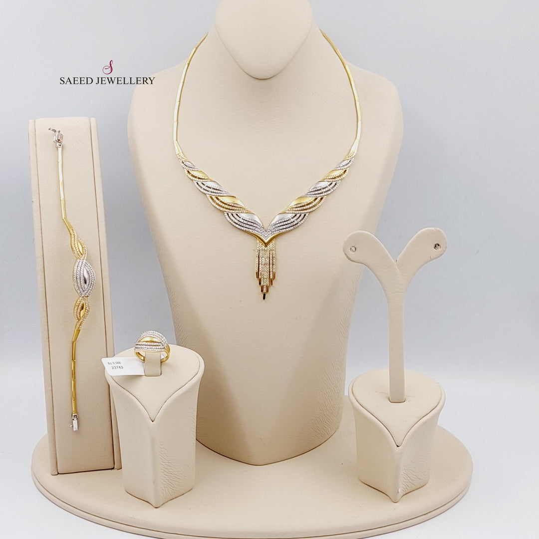 18K Gold Three Pieces Zircoined Set by Saeed Jewelry - Image 1