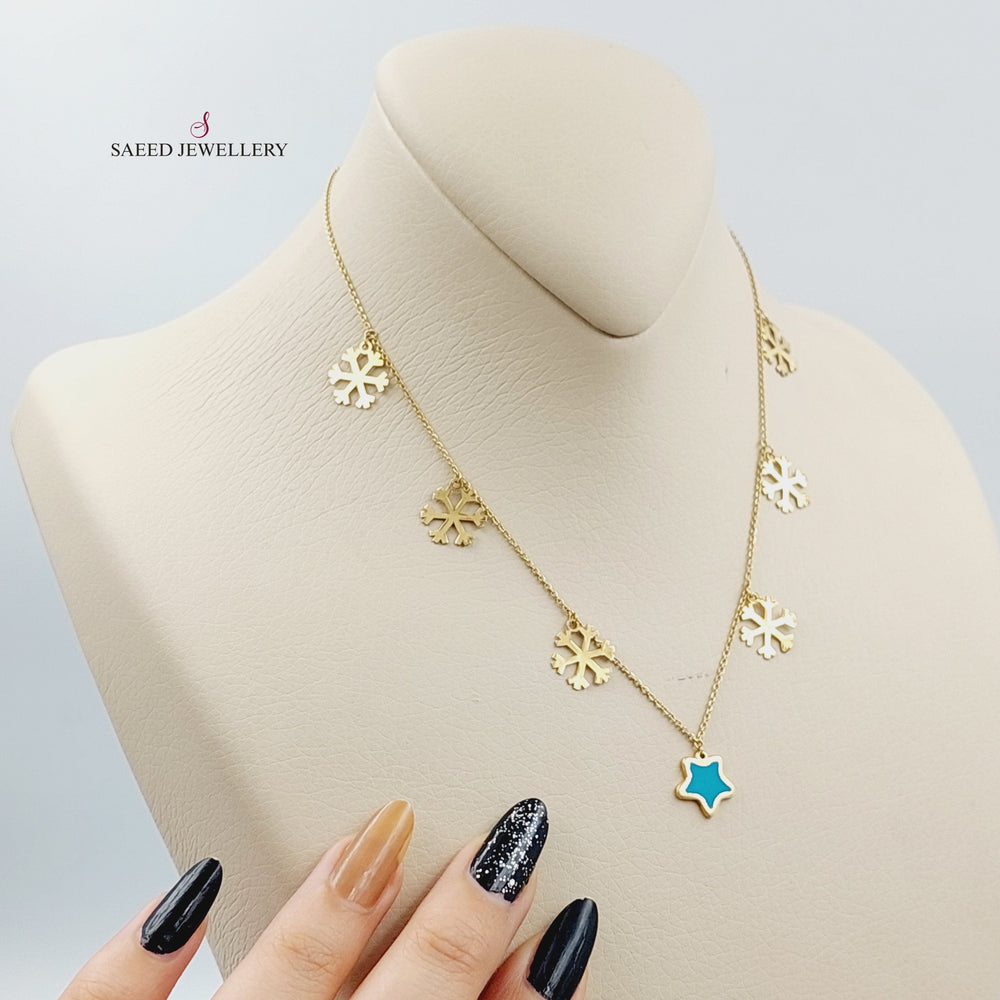 18K Farfasha Necklace Made of 18K Yellow Gold by Saeed Jewelry-عقد-فرفشة