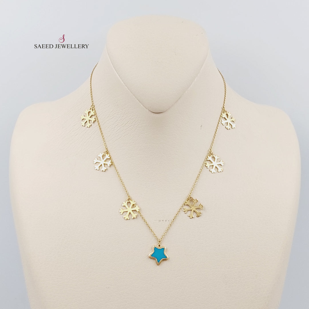 18K Farfasha Necklace Made of 18K Yellow Gold by Saeed Jewelry-عقد-فرفشة