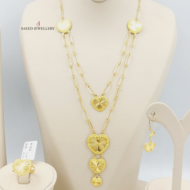 18K Gold Four pieces Heart Set by Saeed Jewelry - Image 2