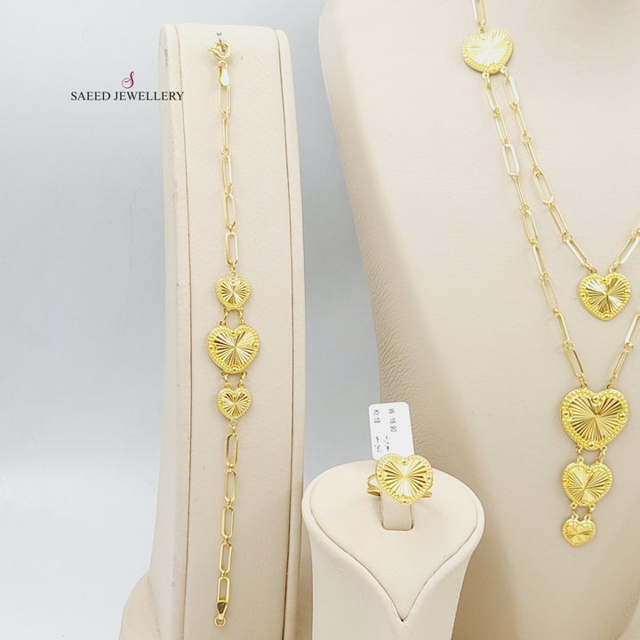 18K Gold Four pieces Heart Set by Saeed Jewelry - Image 3