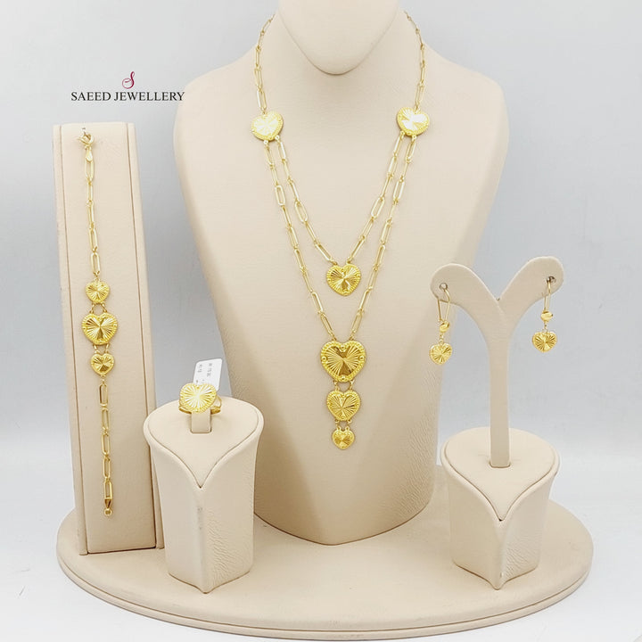 18K Gold Four pieces Heart Set by Saeed Jewelry - Image 1