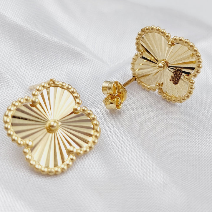 18K Gold 18K Screw Clover Earrings by Saeed Jewelry - Image 6