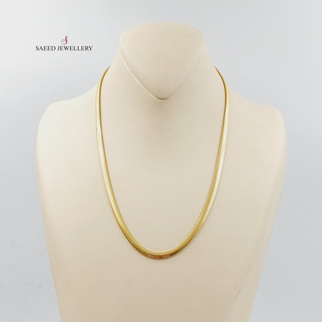 18K Gold Flat Chain 45cm | 17.7" by Saeed Jewelry - Image 6