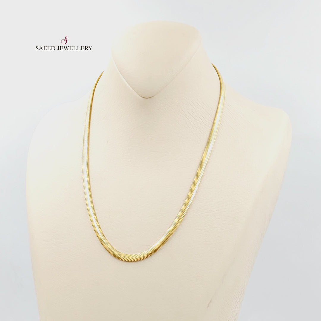 18K Gold Flat Chain 45cm | 17.7" by Saeed Jewelry - Image 5