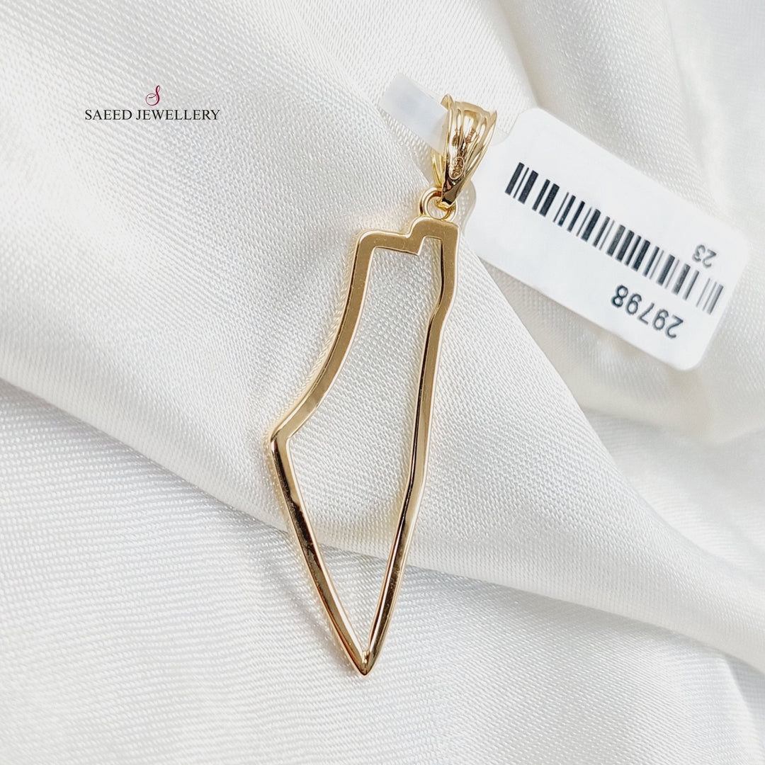 18K Gold Palestine Pendant by Saeed Jewelry - Image 5