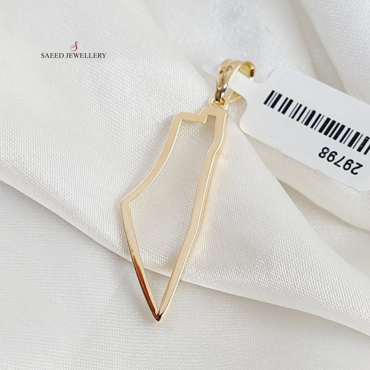 18K Gold Palestine Pendant by Saeed Jewelry - Image 4