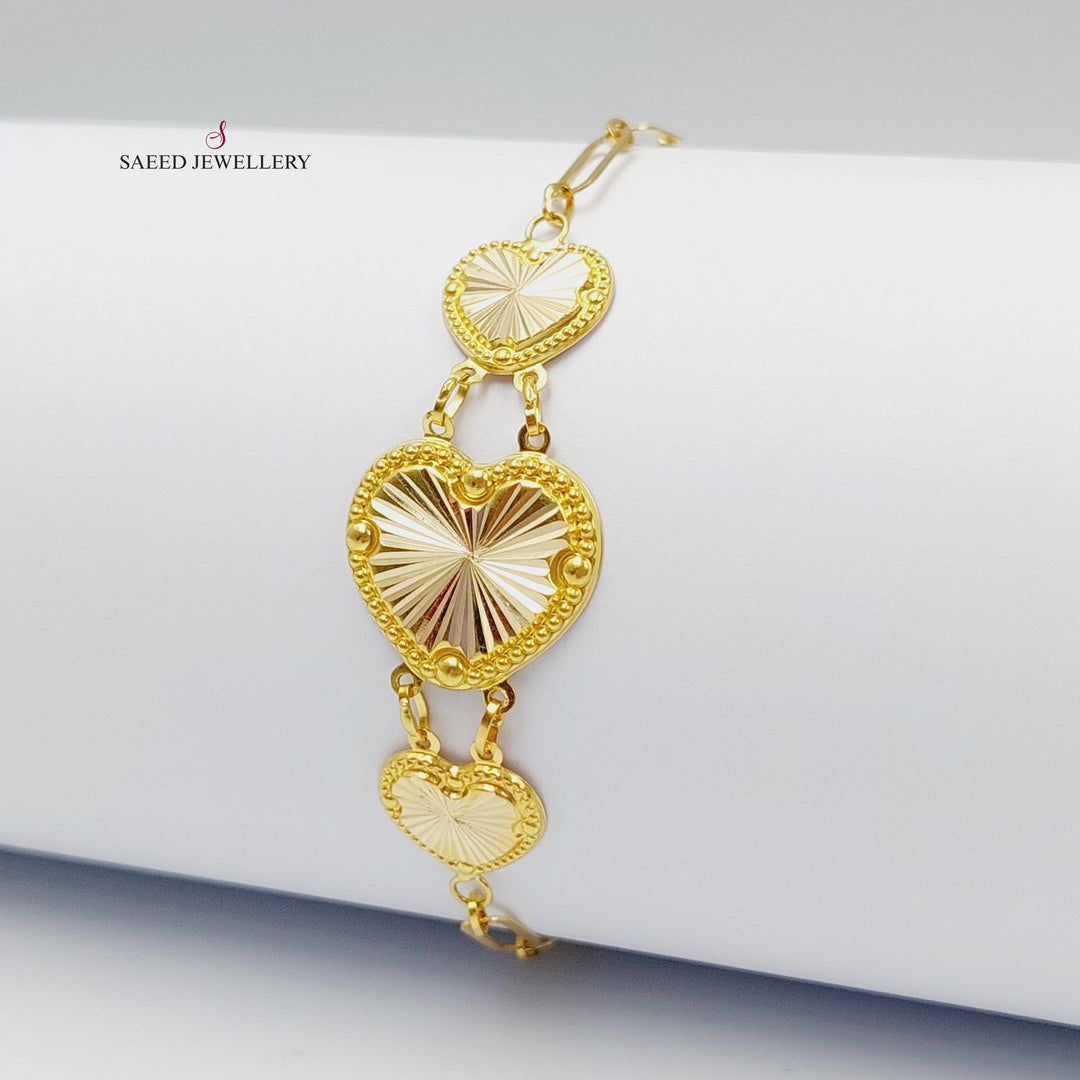 18K Gold Heart Bracelet by Saeed Jewelry - Image 4