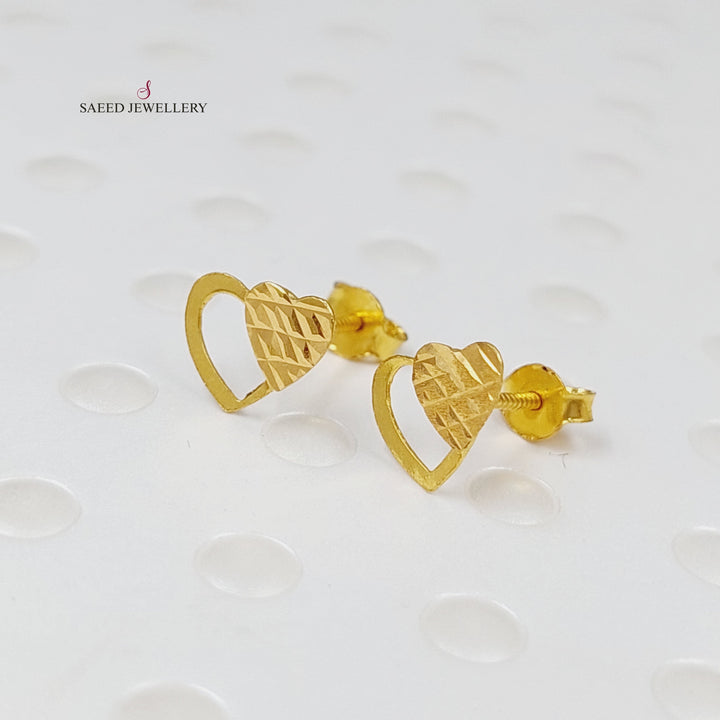 18K Gold Heart Earrings by Saeed Jewelry - Image 5