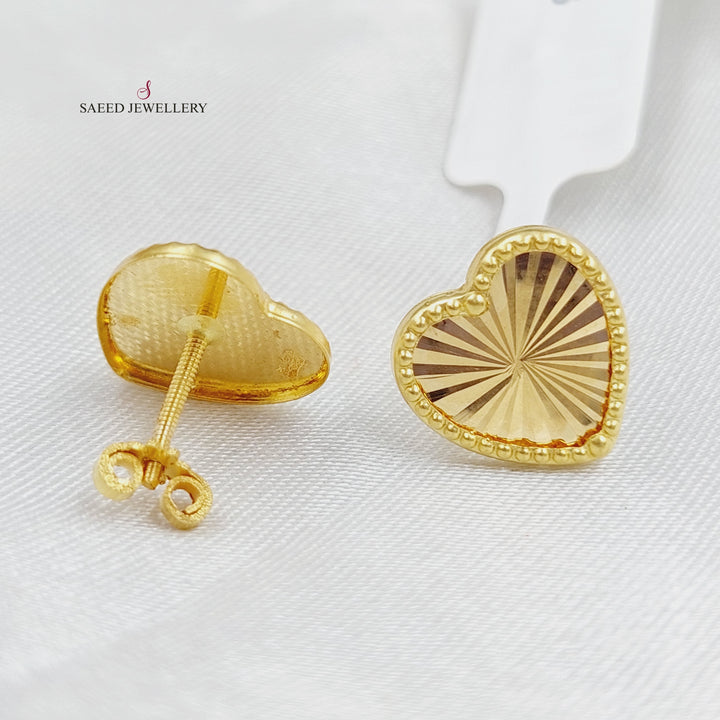 18K Gold Heart Earrings by Saeed Jewelry - Image 5