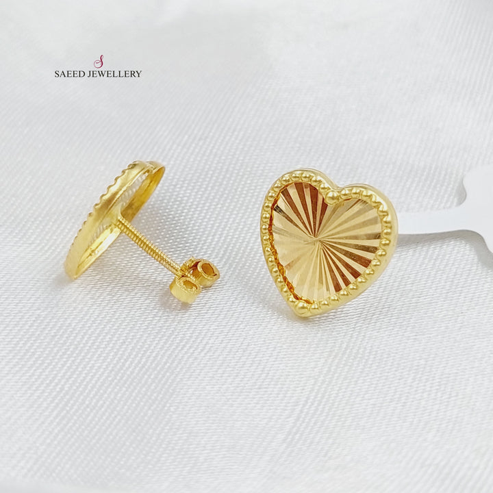 18K Gold Heart Earrings by Saeed Jewelry - Image 4