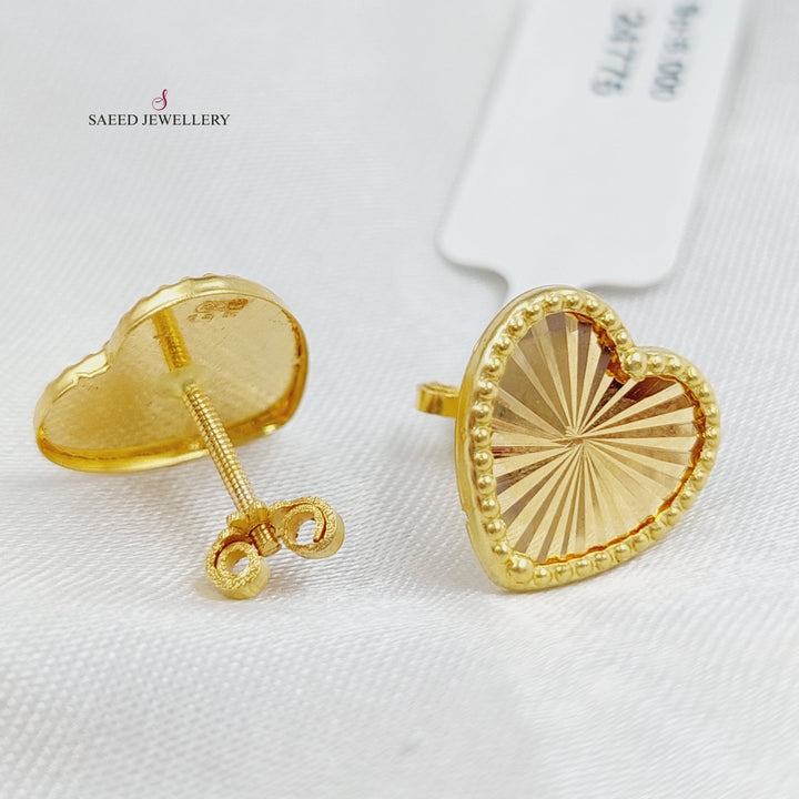 18K Gold Heart Earrings by Saeed Jewelry - Image 6