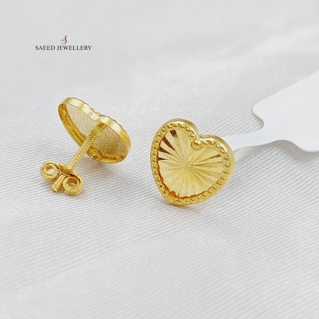 18K Gold Heart Earrings by Saeed Jewelry - Image 9