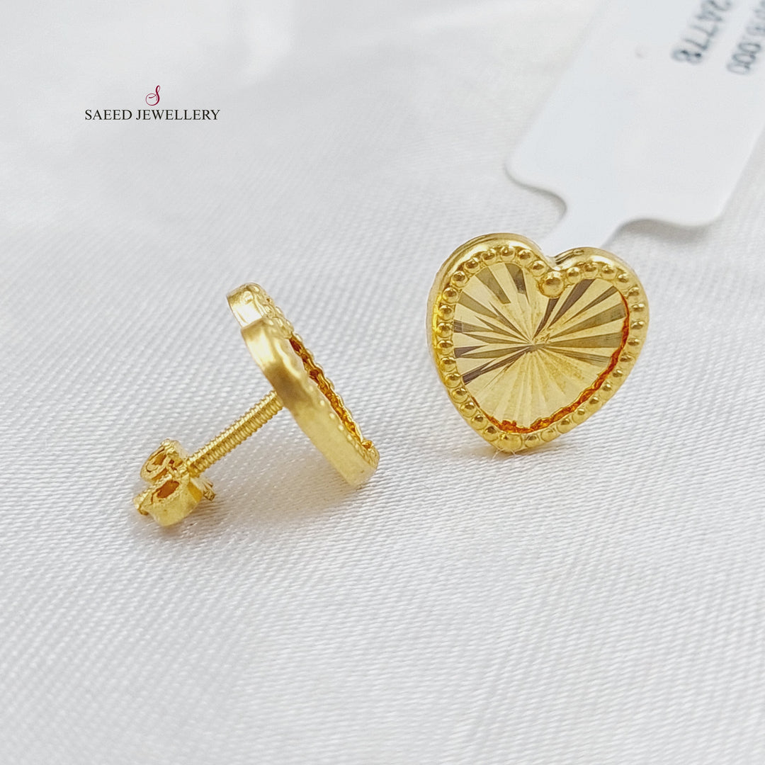 18K Gold Heart Earrings by Saeed Jewelry - Image 6