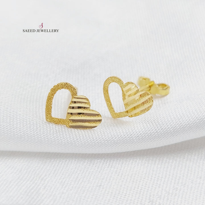 18K Gold Heart Earrings by Saeed Jewelry - Image 5