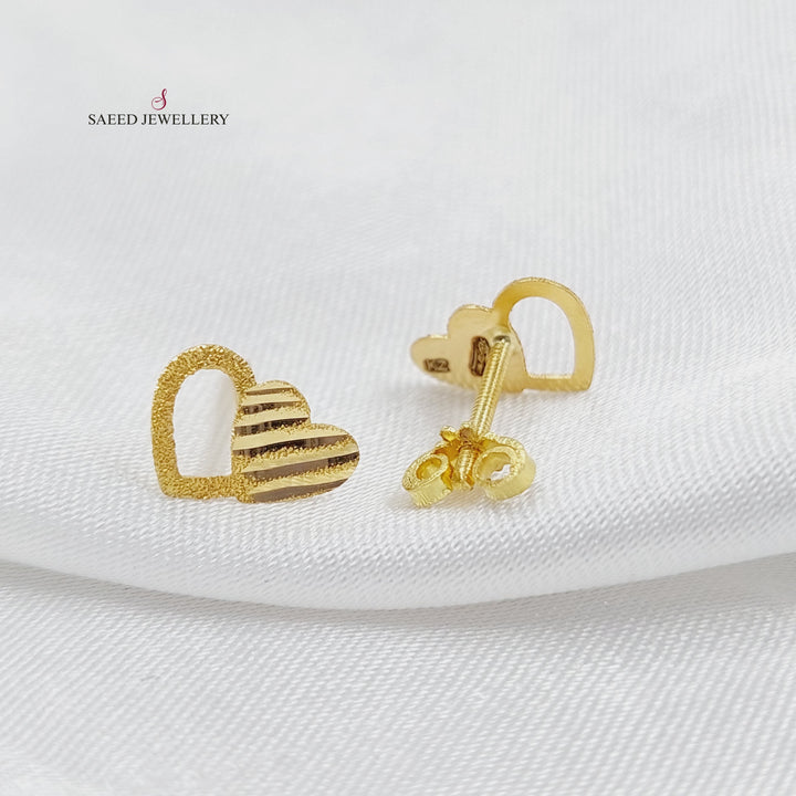 18K Gold Heart Earrings by Saeed Jewelry - Image 6