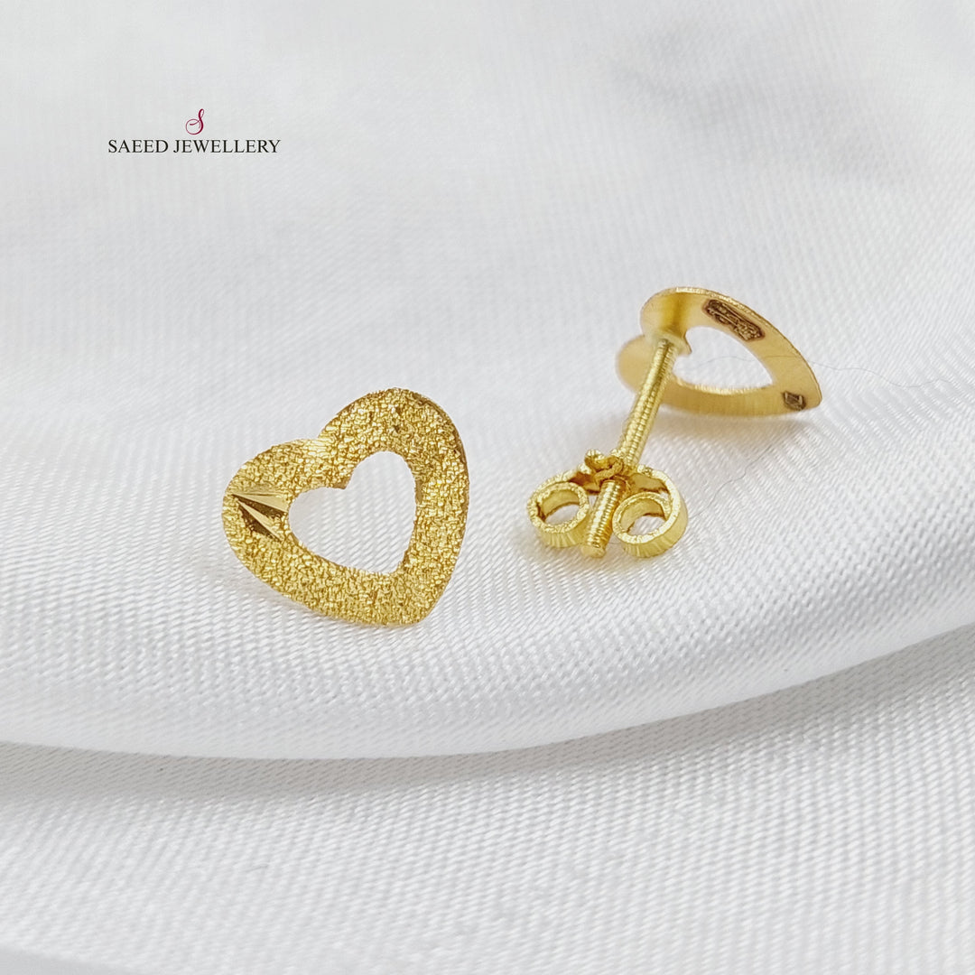 18K Heart Earrings Made of 18K Yellow Gold by Saeed Jewelry-25764