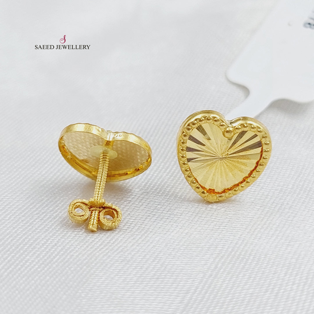 18K Gold Heart Earrings by Saeed Jewelry - Image 5