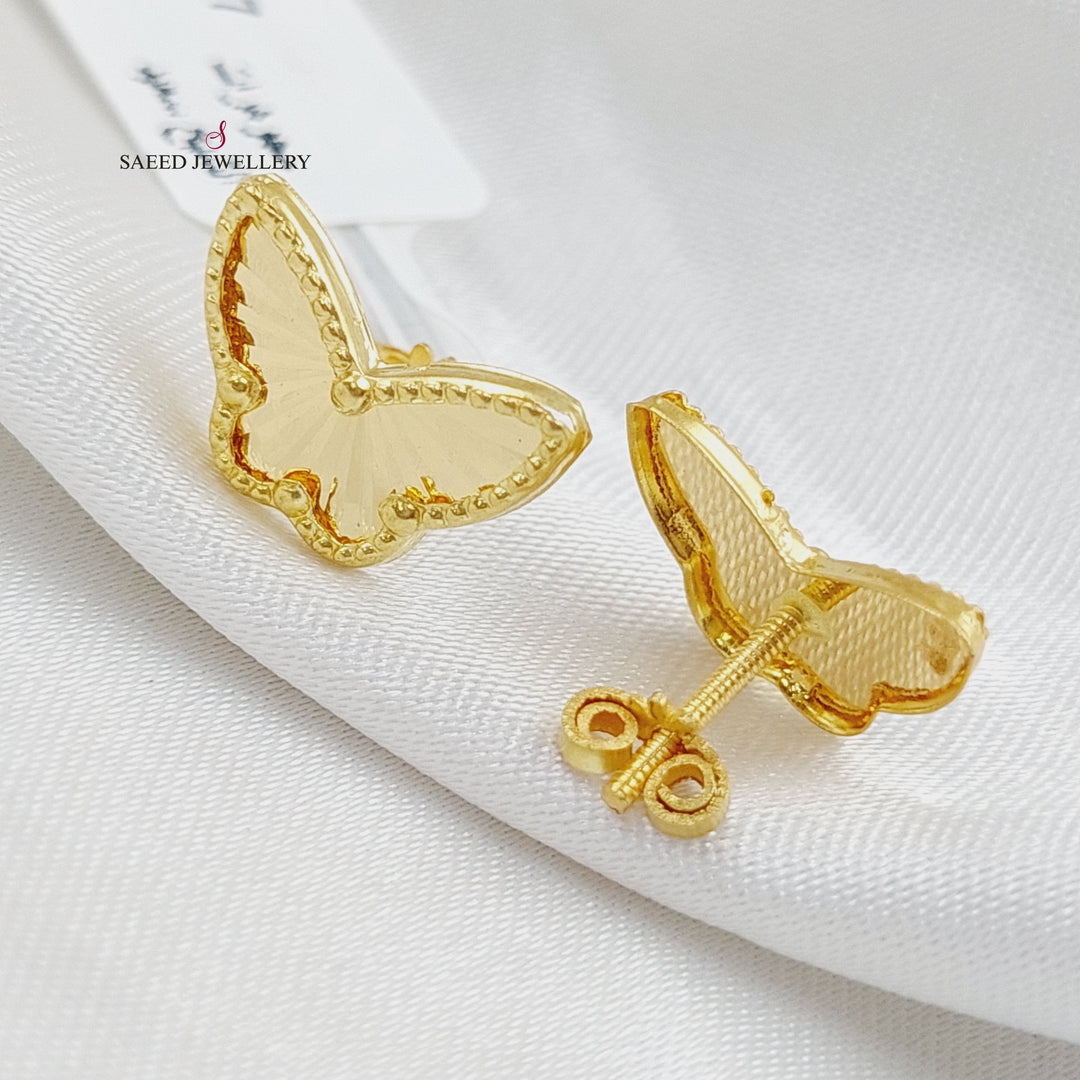 18K Heart Earrings Made of 18K Yellow Gold by Saeed Jewelry-26079