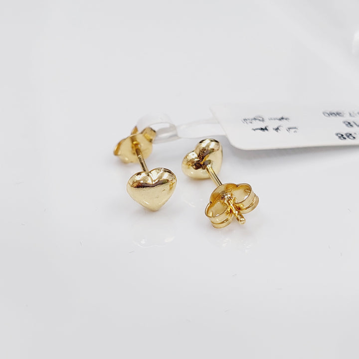 18K Gold Heart Earrings by Saeed Jewelry - Image 4