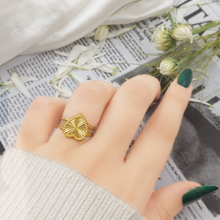 18K Heart Ring Made of 18K Yellow Gold by Saeed Jewelry-26071