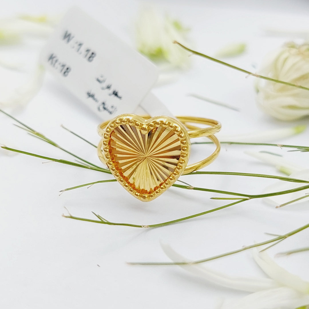 18K Heart Ring Made of 18K Yellow Gold by Saeed Jewelry-26071