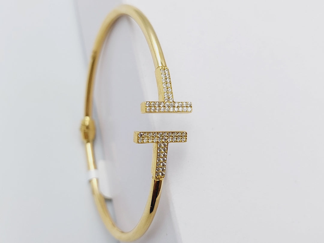 18K Gold Italian Nail Bracelet by Saeed Jewelry - Image 3