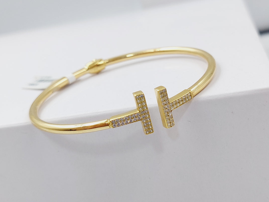 18K Gold Italian Nail Bracelet by Saeed Jewelry - Image 5