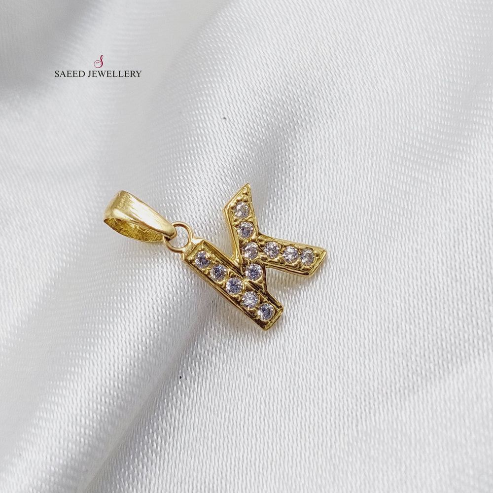 18K K Letter (bracelet accessory) Made of 18K Yellow Gold by Saeed Jewelry-23390