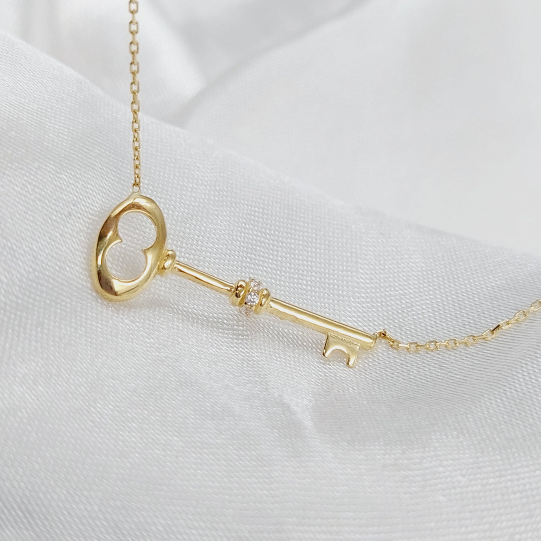 18K Gold Key Necklace by Saeed Jewelry - Image 3