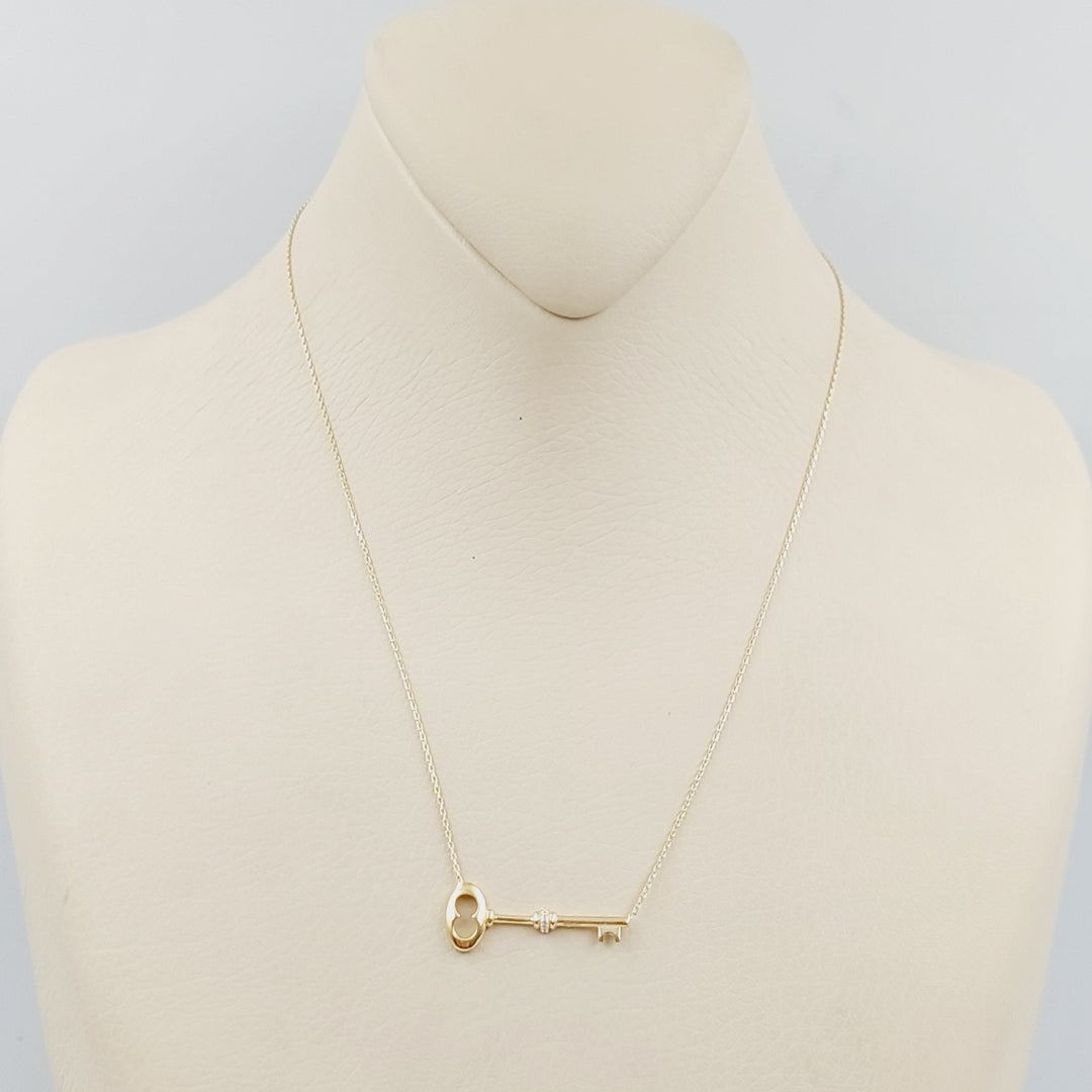 18K Gold Key Necklace by Saeed Jewelry - Image 4