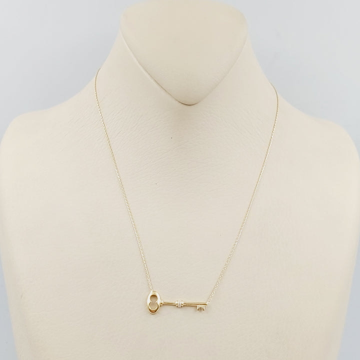 18K Gold Key Necklace by Saeed Jewelry - Image 4