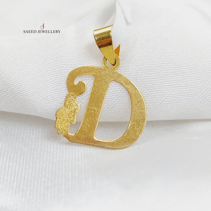 18K Gold Letter D Pendant by Saeed Jewelry - Image 1