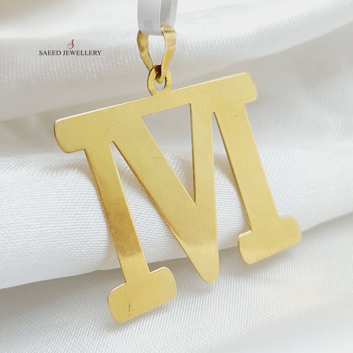 18K Gold Letter M Pendant by Saeed Jewelry - Image 1