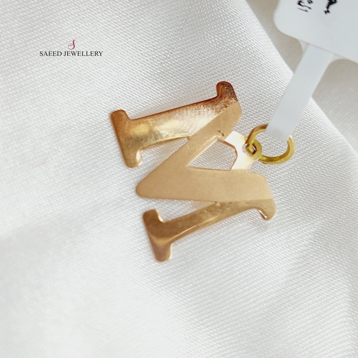 18K Gold Letter M Pendant by Saeed Jewelry - Image 4