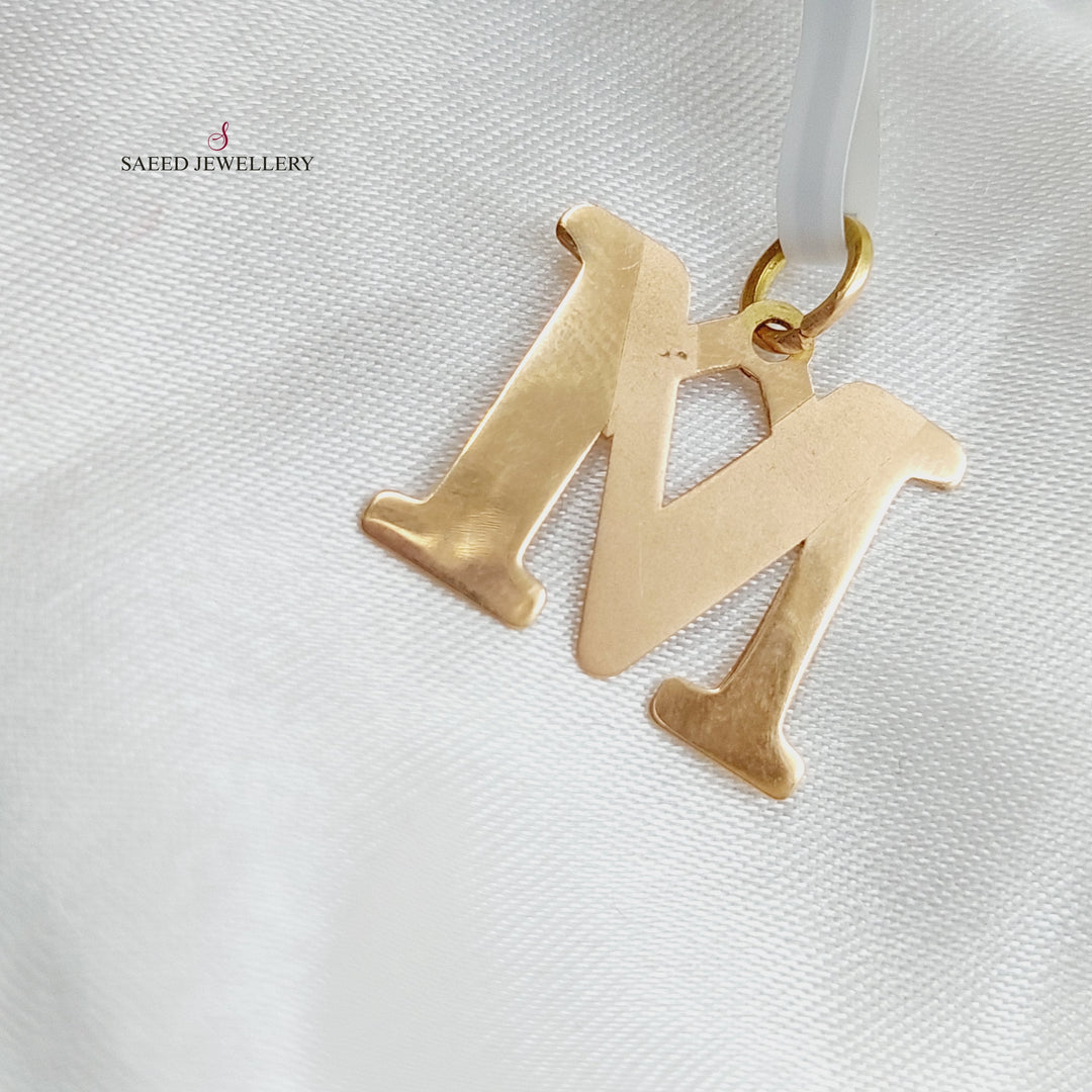 18K Letter M Pendant Made of 18K Yellow Gold by Saeed Jewelry-23322