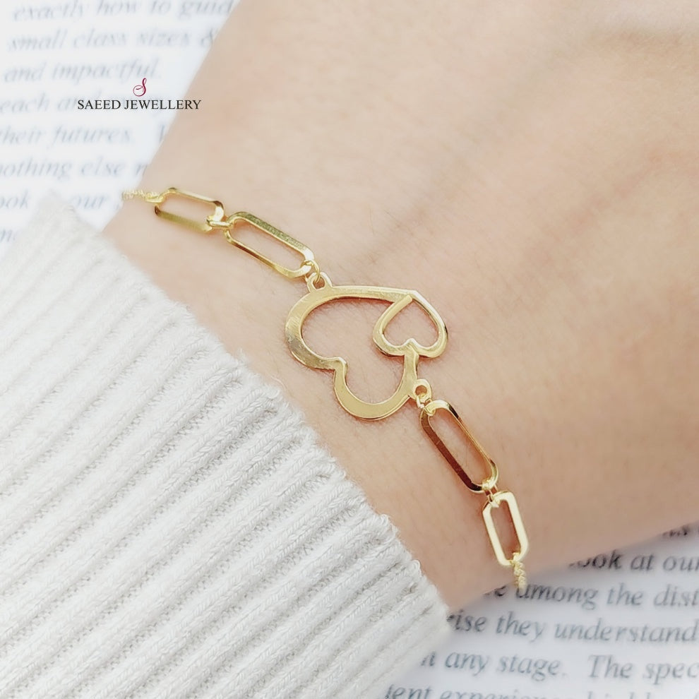 18K Gold Light Heart Bracelet by Saeed Jewelry - Image 3