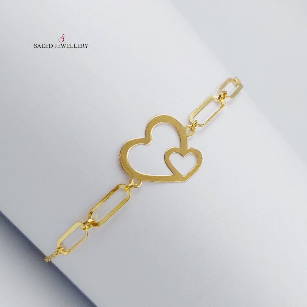 18K Gold Light Heart Bracelet by Saeed Jewelry - Image 1