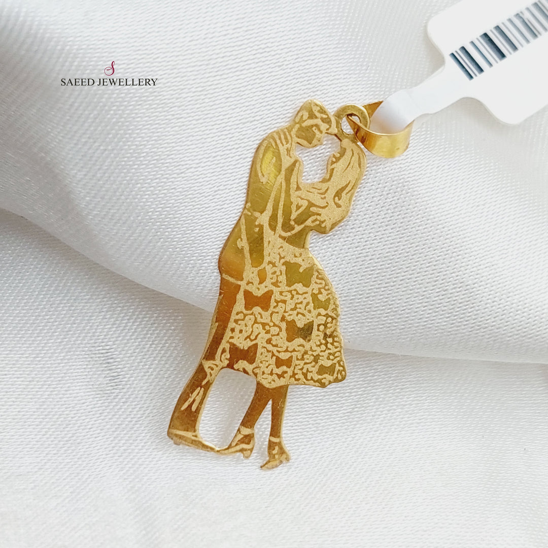 18K Love Pendant Made of 18K Yellow Gold by Saeed Jewelry-23319