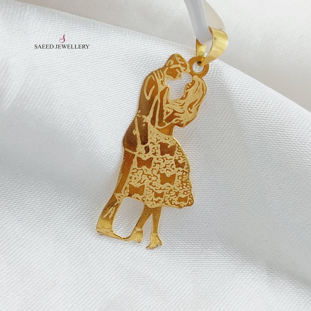 18K Love Pendant Made of 18K Yellow Gold by Saeed Jewelry-23334
