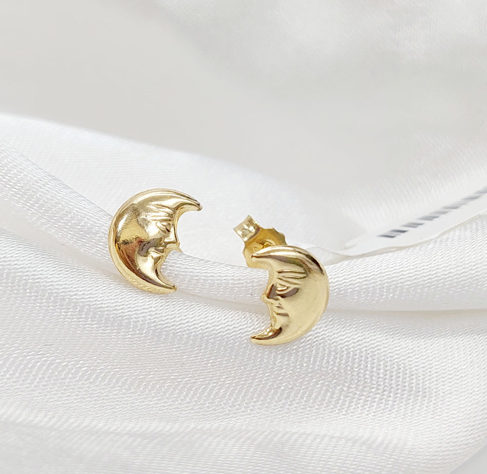 18K Gold Moon Earrings by Saeed Jewelry - Image 2