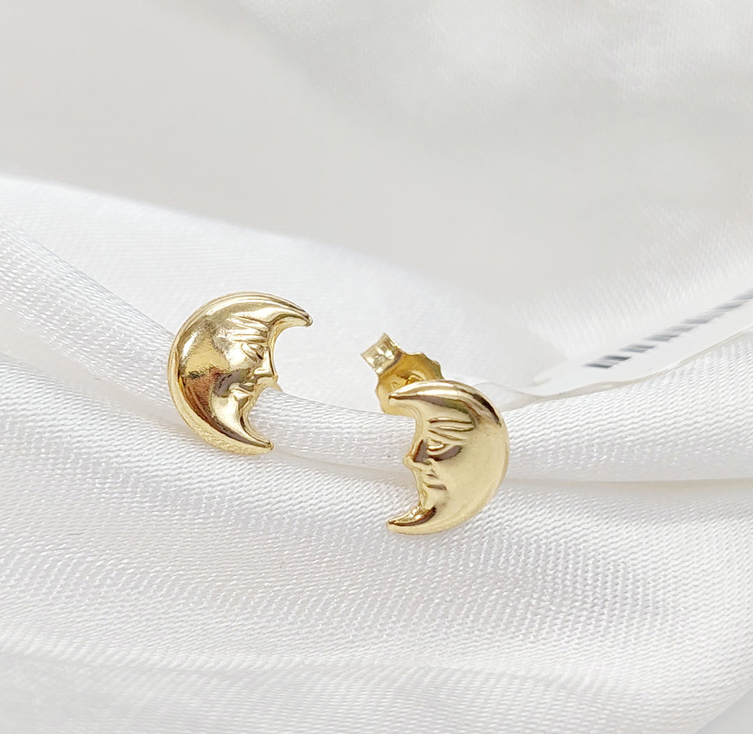 18K Gold Moon Earrings by Saeed Jewelry - Image 2