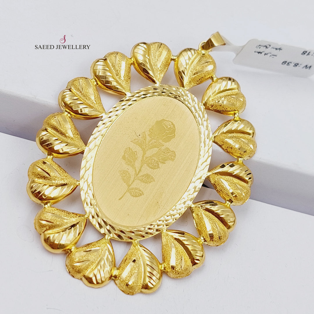 18K Gold Ounce Shape Pendant by Saeed Jewelry - Image 3