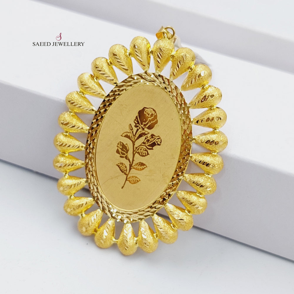 18K Gold Ounce Shape Pendant by Saeed Jewelry - Image 2