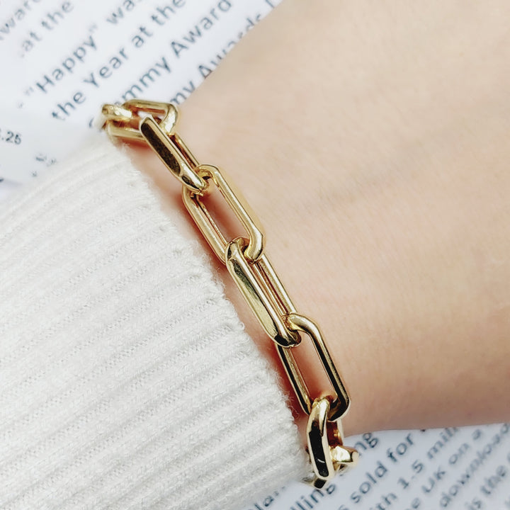 18K Gold Paperclip Bracelet by Saeed Jewelry - Image 2